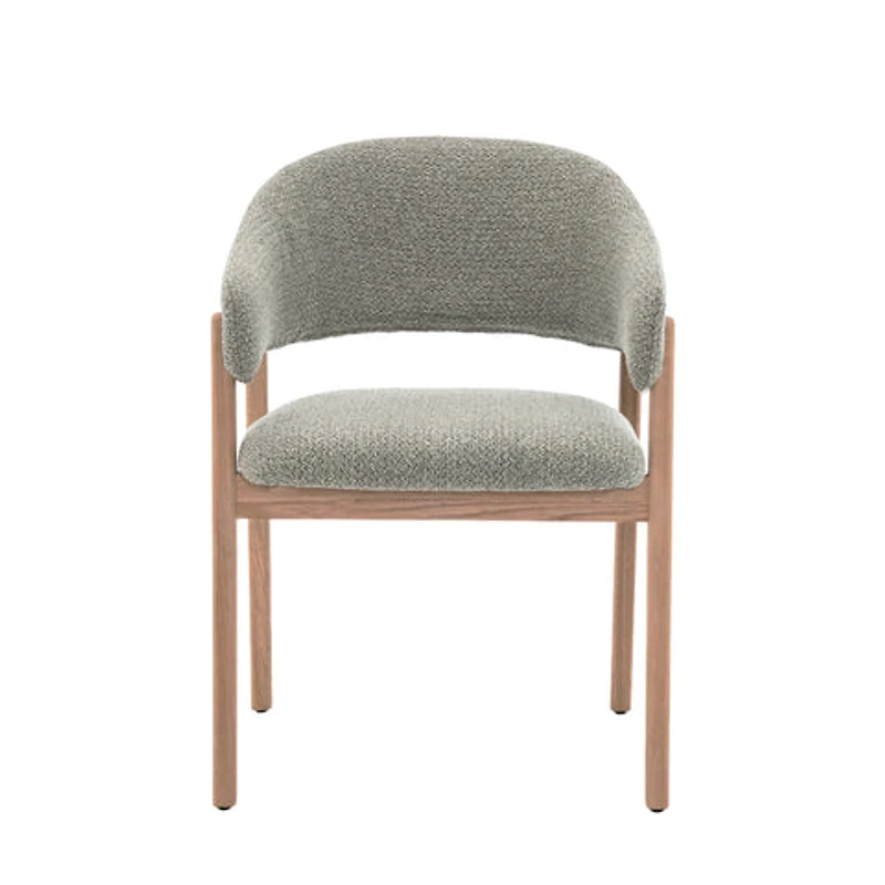 Brina Dining Chair – Mint Green Upholstery & Natural Wood Frame