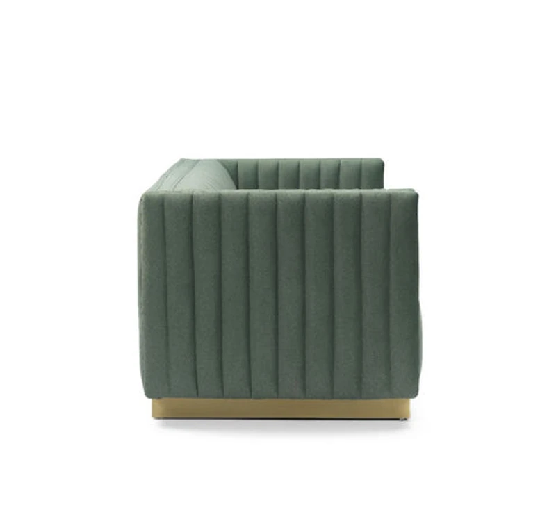 Elba Mid Century Loveseat - Premium Velvet Green