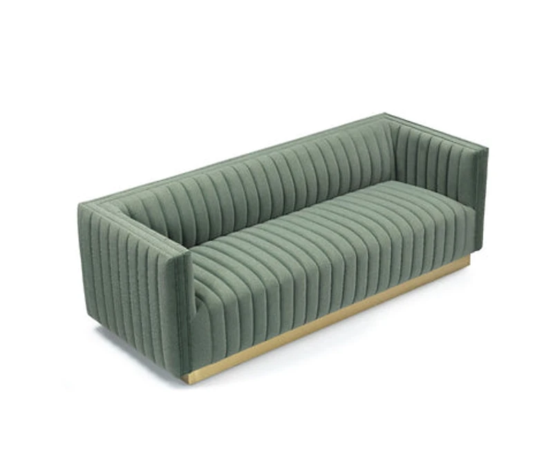 Elba Mid Century Retro Modern Sofa - Premium Velvet Green
