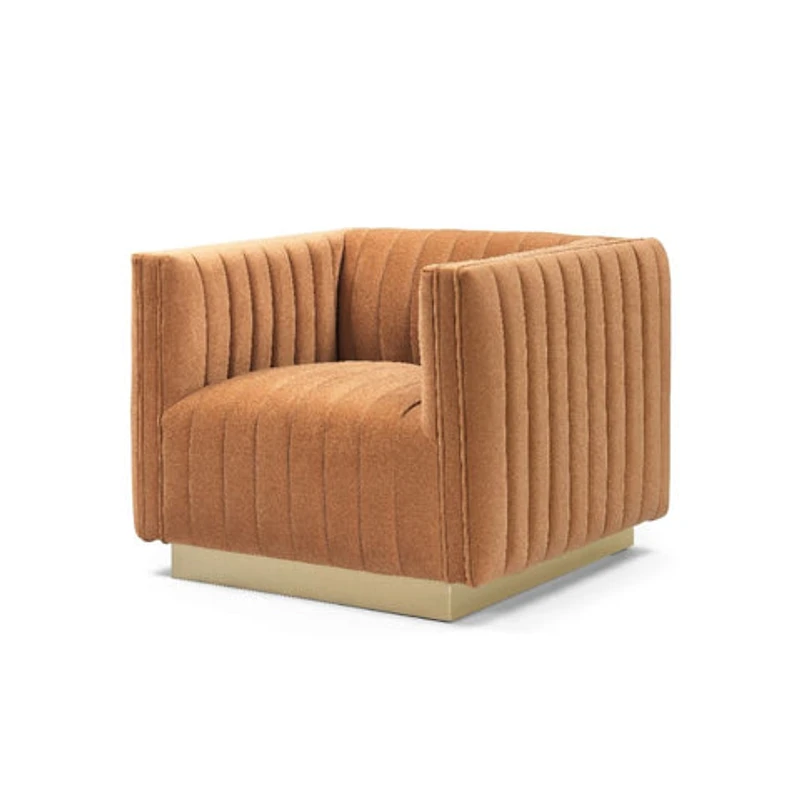 Elba Mid Century Chair - Premium Velvet Walnut