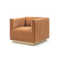 Elba Mid Century Chair - Premium Velvet Walnut