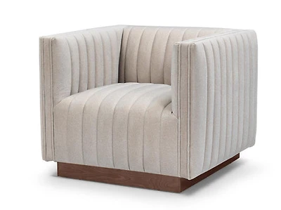 Elba Premium Velvet Chair w/Wooden Base - Mocha Mist