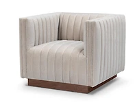 Elba Premium Velvet Chair w/Wooden Base - Mocha Mist