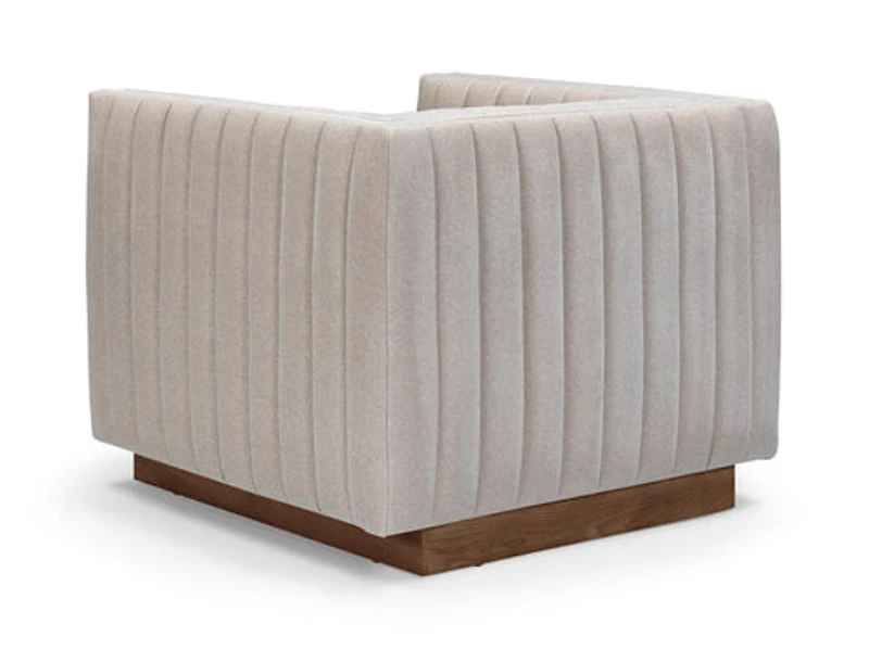 Elba Premium Velvet Chair w/Wooden Base - Mocha Mist