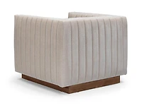 Elba Premium Velvet Chair w/Wooden Base - Mocha Mist