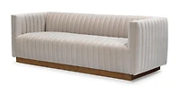 Elba Premium Velvet Sofa w/Wooden Bas - Mocha Mist