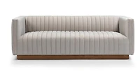 Elba Premium Velvet Sofa w/Wooden Bas - Mocha Mist