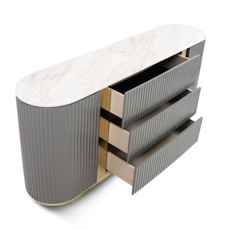 Evelyn 6 Drawer Two Tone Double Dresser