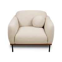 Genea Accent Chair with Premium Believe Fabric - Beige