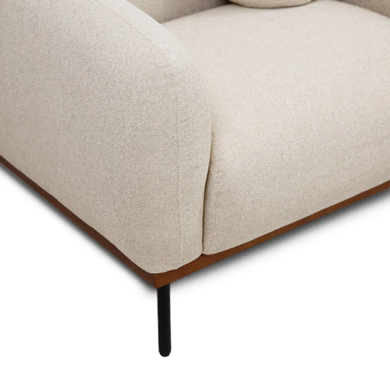 Genea Accent Chair with Premium Believe Fabric - Beige