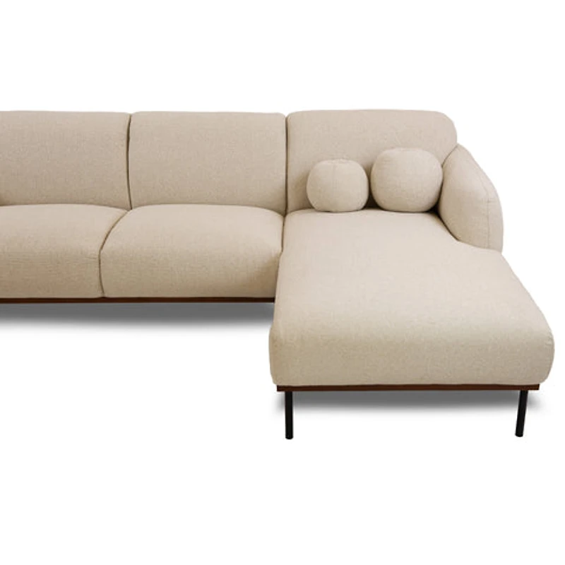 Genea Sectional with Premium Believe Fabric - Beige