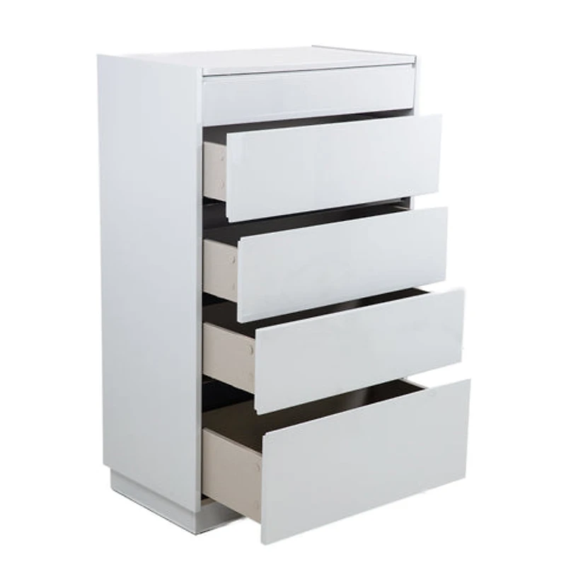 Gilly Grey Glossy Finish Bedroom Chest - Greater Vancouver Furniture