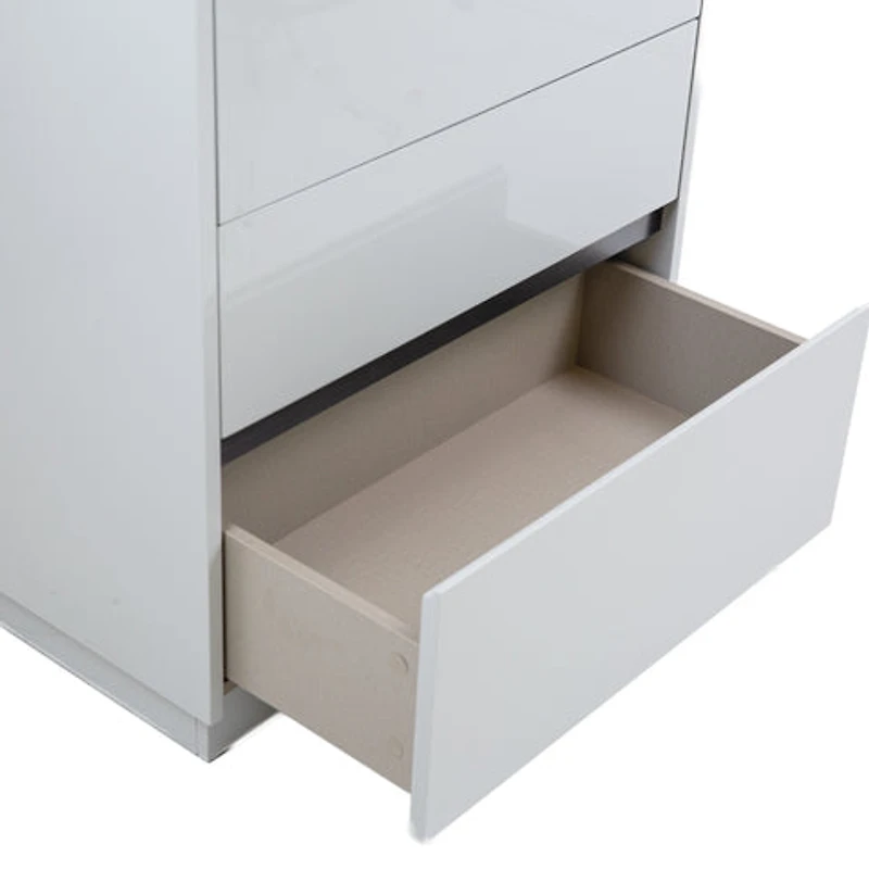 Gilly Grey Glossy Finish Bedroom Chest - Greater Vancouver Furniture