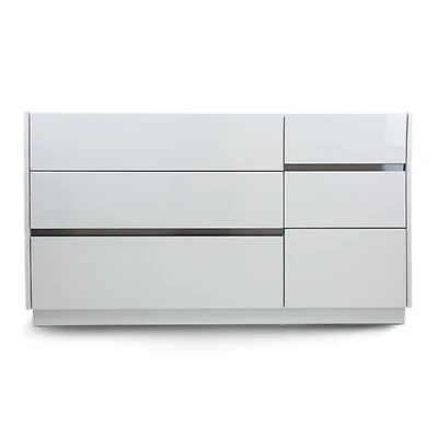 Gilly Grey Glossy Finish Bedroom Dresser - Greater Vancouver Furniture