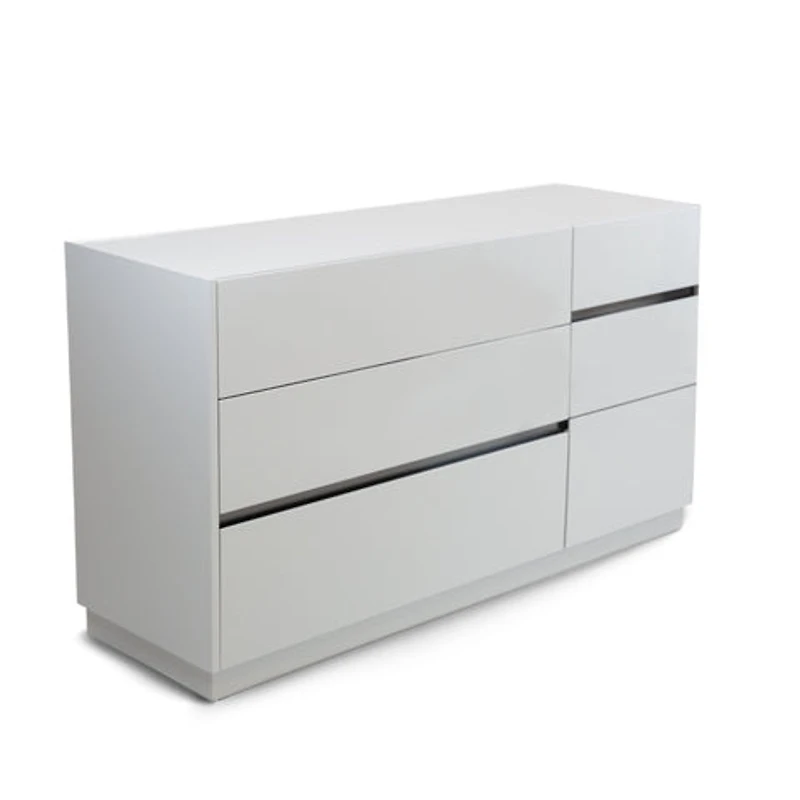 Gilly Grey Glossy Finish Bedroom Dresser - Greater Vancouver Furniture
