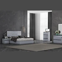 Gilly Grey Glossy Finish Bedroom Dresser
