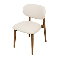 Harper Genuine Leather Dining Chair - Frost