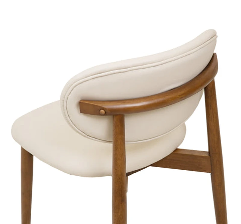 Harper Genuine Leather Dining Chair - Frost