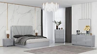 Gilly Grey Glossy Finish Bedroom Chest
