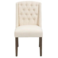 Noha Dining Chair with Wooden Legs - Beige Color