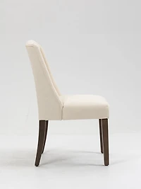 Noha Dining Chair with Wooden Legs - Beige Color