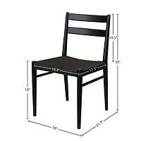 Varis Dining Chair - Black/Black Woven Seat