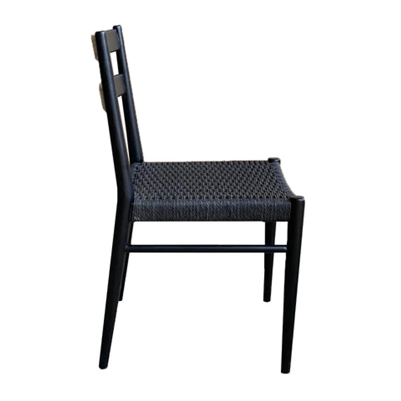 Varis Dining Chair - Black/Black Woven Seat