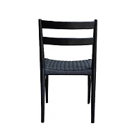 Varis Dining Chair - Black/Black Woven Seat