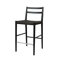 Varis Counter Stool with Back - Black Woven Seat