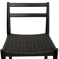 Varis Counter Stool with Back - Black Woven Seat