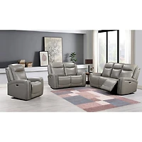 Alpine Leather Power Reclining Chair - Grey