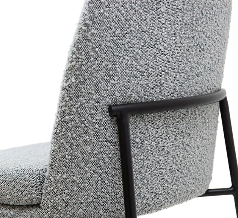 Kendra Boucle Dining Chair - Grey