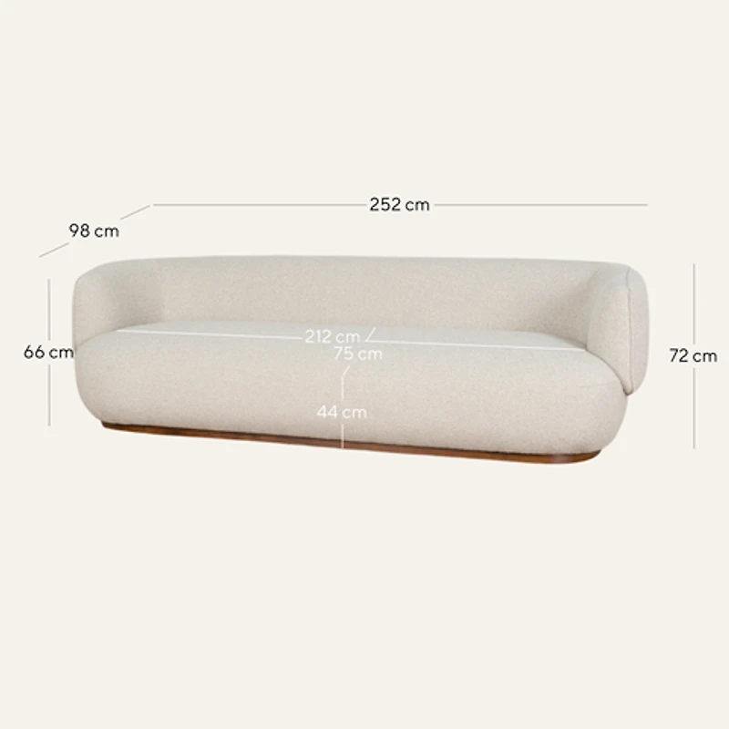 Vaila Premium Boucle Sofa w/2 Pillows