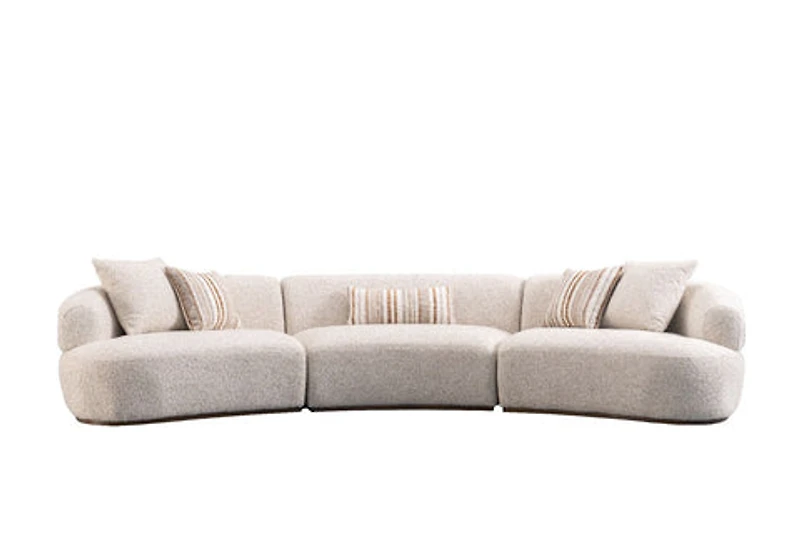 Leona 3-Piece Modular Curved Sofa
