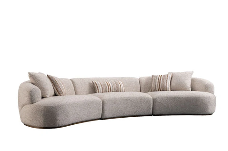 Leona 3-Piece Modular Curved Sofa