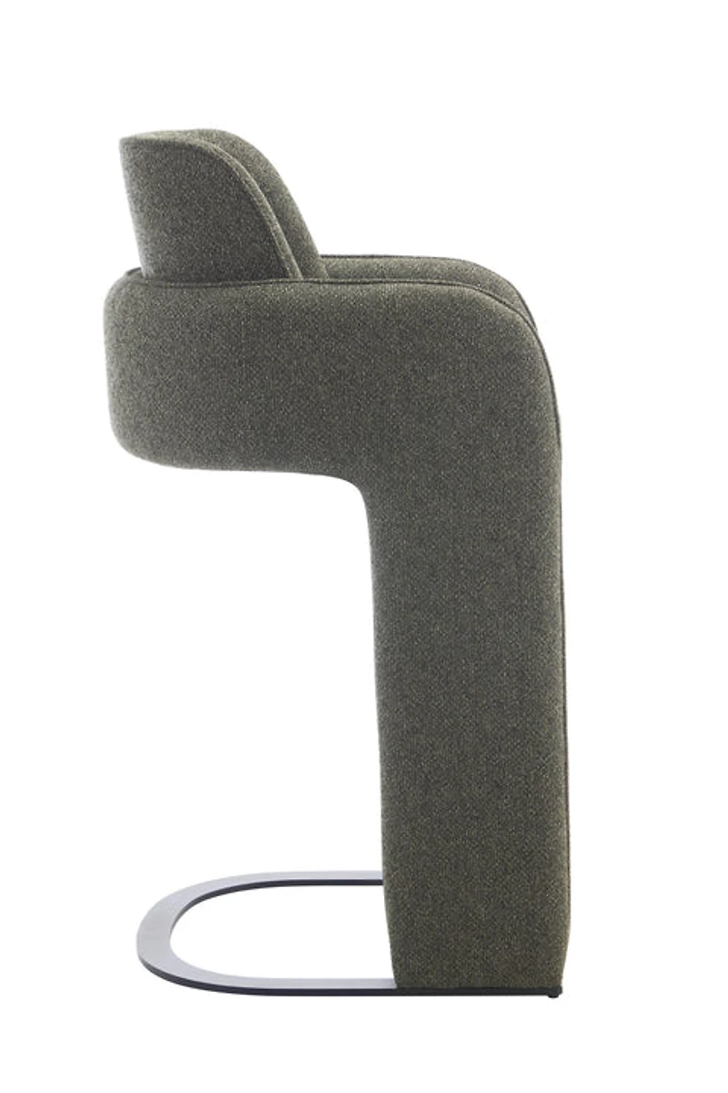 Elina Green Upholstered Modern Bar Chair