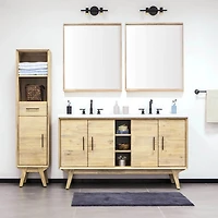 Elvyn Mirror W28 inch - Solid Acacia Frame