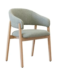 Brina Dining Chair – Mint Green Upholstery & Natural Wood Frame