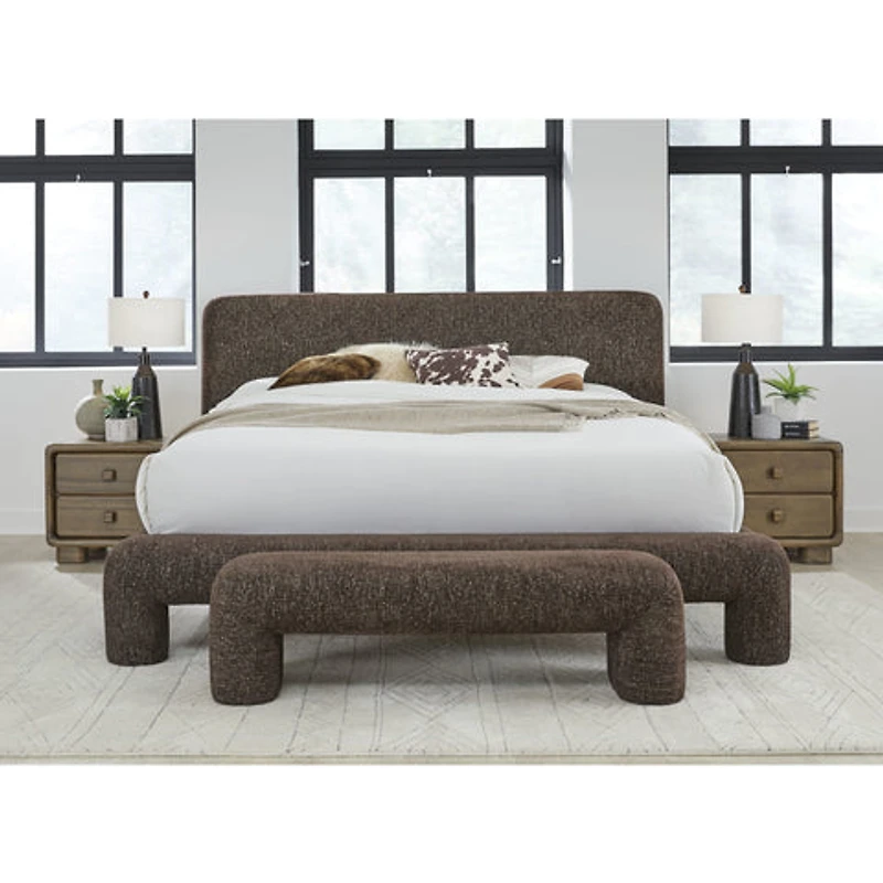 Mocoa Upholstered Platform Bed – Plush Chenille Fabric