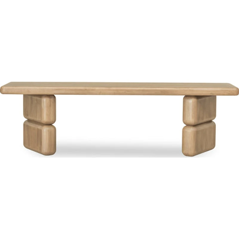 Nia Acacia Wood Dining Bench in Lioness Finish