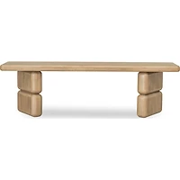 Nia Acacia Wood Dining Bench in Lioness Finish