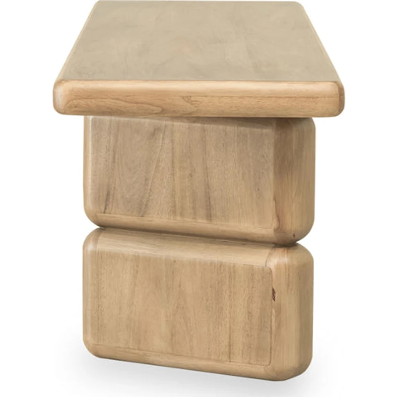 Nia Acacia Wood Dining Bench in Lioness Finish