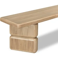 Nia Acacia Wood Dining Bench in Lioness Finish