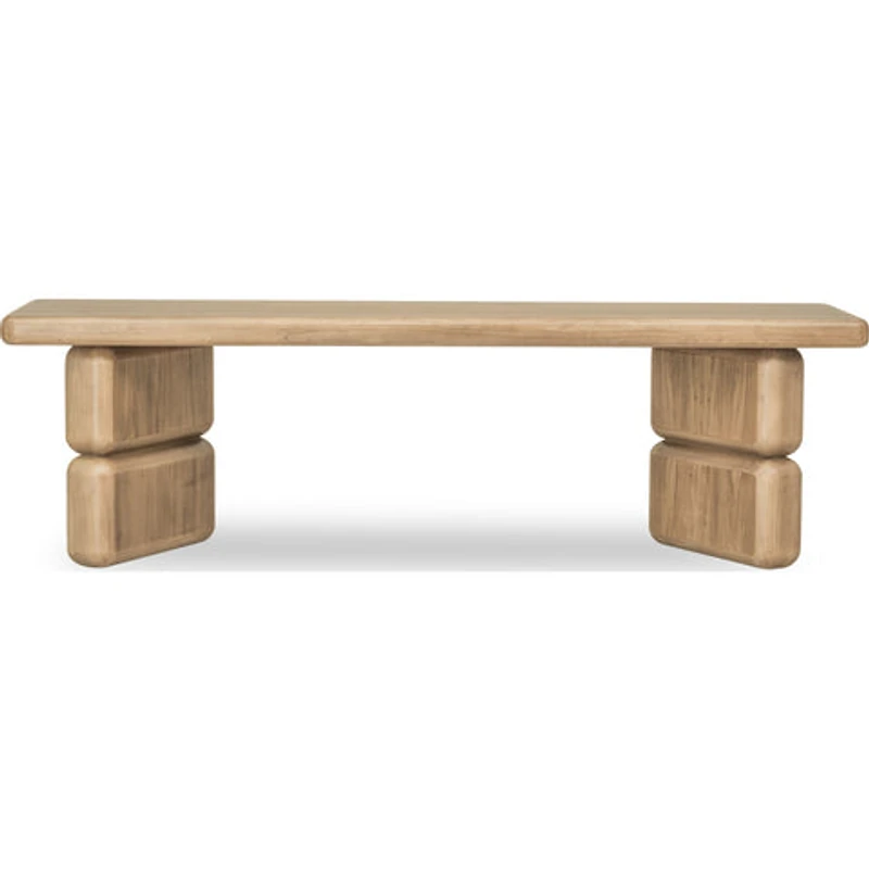 Nia Acacia Wood Dining Bench in Lioness Finish