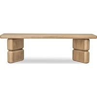 Nia Acacia Wood Dining Bench in Lioness Finish
