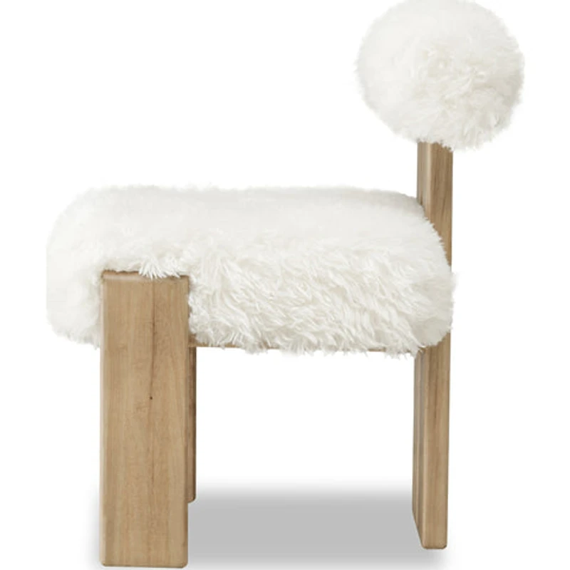 Nia Sheepskin/Lioness Dining Accent Chair