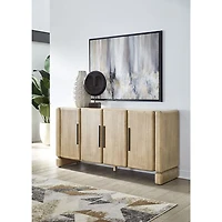 Nia 4-Door Acacia Wood Sideboard — Lioness Finish