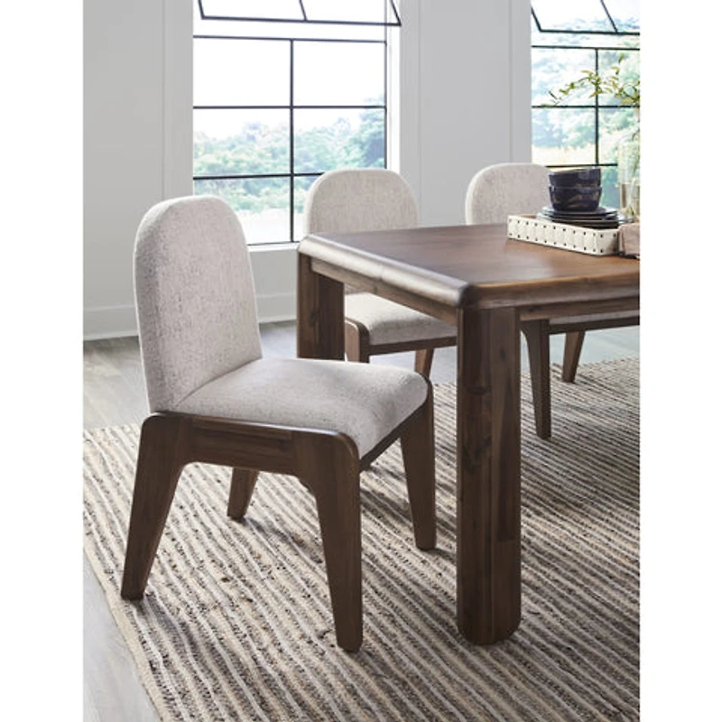 Xolani Chenille Upholstered Dining Chair in Chinchilla and Impala