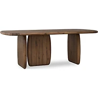 Xolani Rectangular Acacia Wood Pedestal Dining Table – Impala