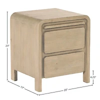 Fremont 2 Drawer Nightstand - Scrubbed Teak